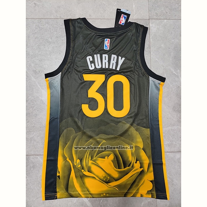 Maglia Golden State Warriors Stephen Curry #30 Citta 2022-23 Nero